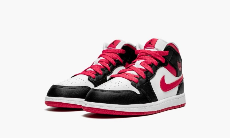 Nike Air Jordan 1 Mid PS 'White / Very Berry' Lasten Kengät Mustat Valkoinen Punainen | 269UGSJWY