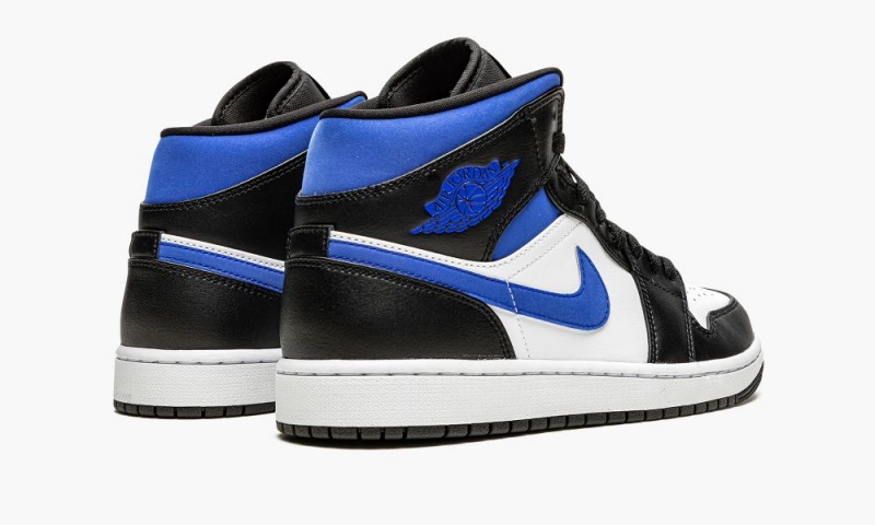 Nike Air Jordan 1 Mid 'Racer Blue / Black / White' Miesten Kengät Valkoinen Sininen Mustat | 984KDHLSA