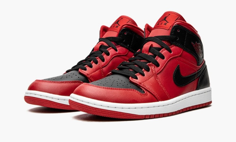 Nike Air Jordan 1 Mid 'Reverse Bred' Miesten Kengät Punainen Mustat Valkoinen | 314NGCEXB