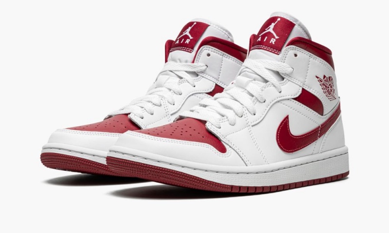 Nike Air Jordan 1 Mid 'Reverse Chicago' Naisten Kengät Valkoinen Viininpunainen Valkoinen | 847VSOWZN