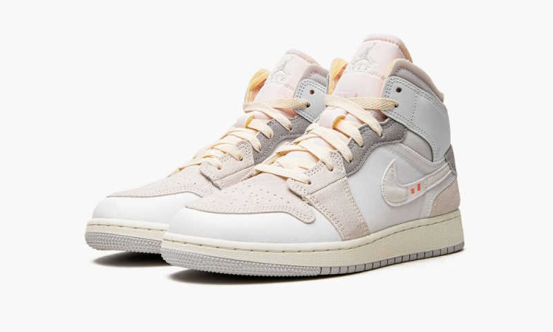 Nike Air Jordan 1 Mid SE Craft Lasten Kengät Valkoinen Harmaat | 218RUNPGH
