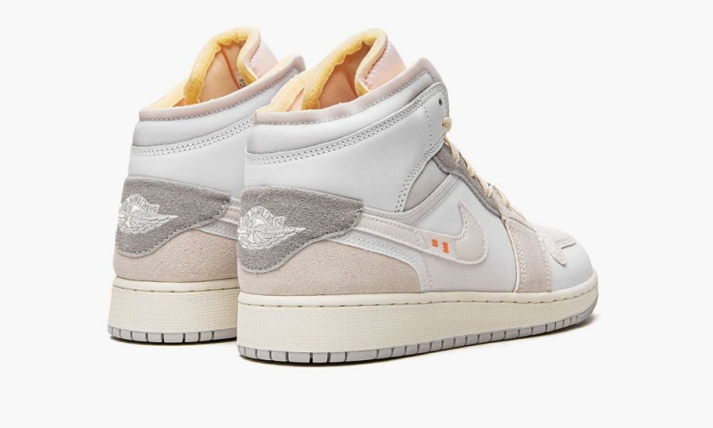 Nike Air Jordan 1 Mid SE Craft Lasten Kengät Valkoinen Harmaat | 218RUNPGH
