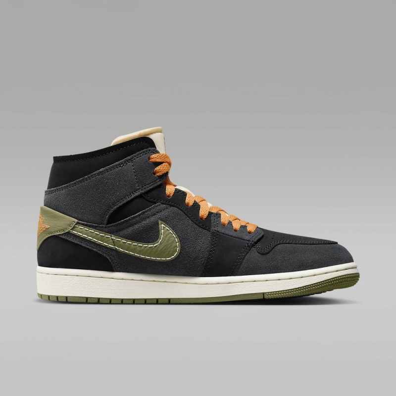 Nike Air Jordan 1 Mid SE Craft Miesten Kengät Tummanharmaat Mustat Sininen Vaaleanoliivinvihreä | 219MQUFRZ