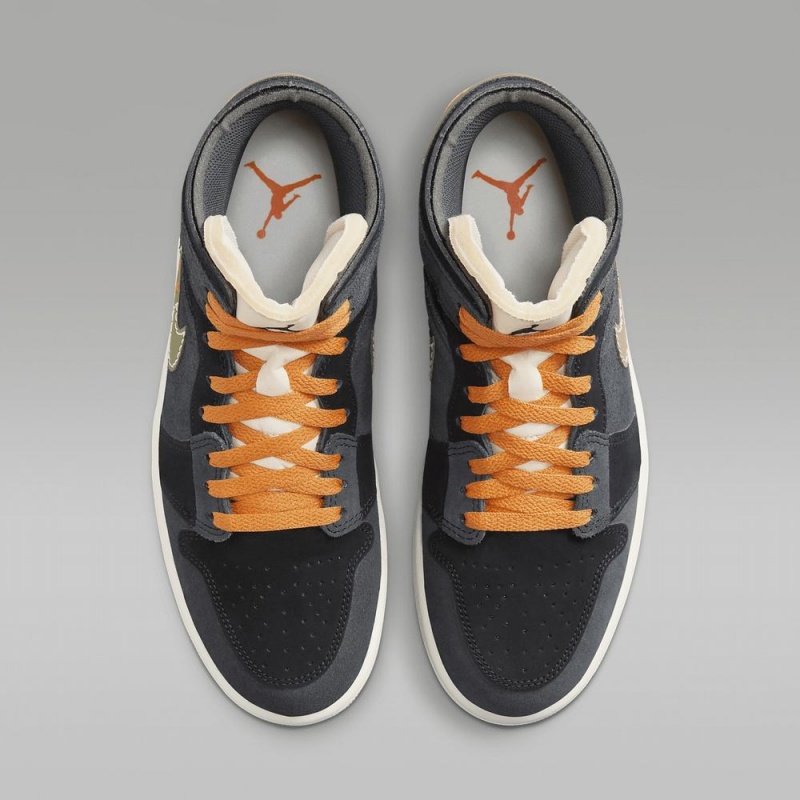 Nike Air Jordan 1 Mid SE Craft Naisten Kengät Tummanharmaat Mustat Sininen Vaaleanoliivinvihreä | 901FBPUNG