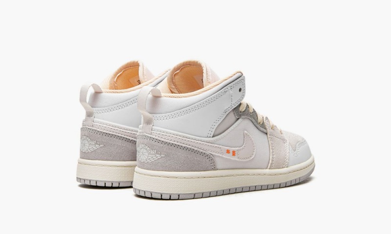 Nike Air Jordan 1 Mid SE Craft PS Lasten Kengät Valkoinen Harmaat | 725RXWPBS