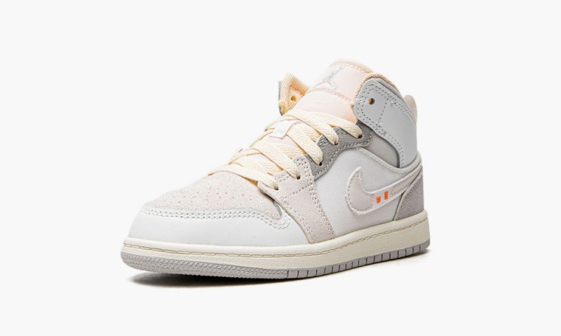 Nike Air Jordan 1 Mid SE Craft PS Lasten Kengät Valkoinen Harmaat | 725RXWPBS