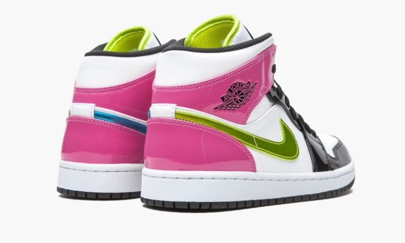 Nike Air Jordan 1 Mid SE 'Cyber / Active Fuchsia' Miesten Kengät Valkoinen Fuksia Mustat | 093JWMNLG