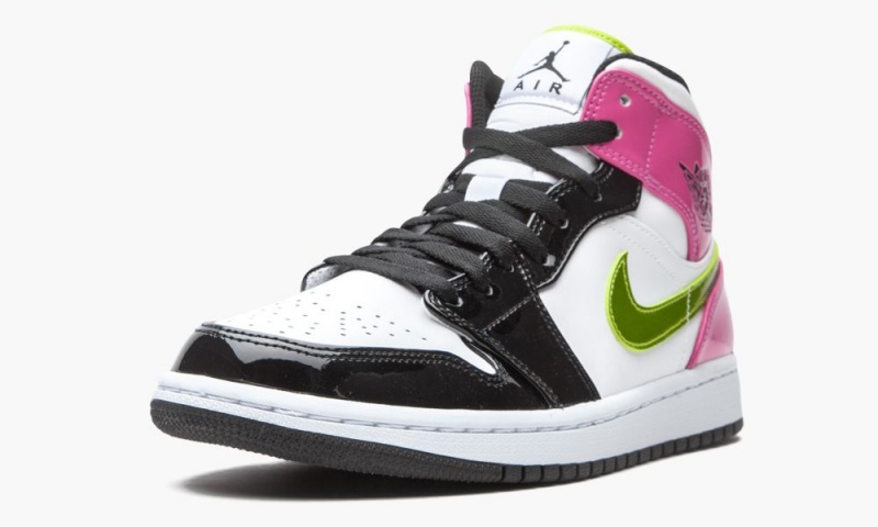 Nike Air Jordan 1 Mid SE 'Cyber / Active Fuchsia' Miesten Kengät Valkoinen Fuksia Mustat | 093JWMNLG