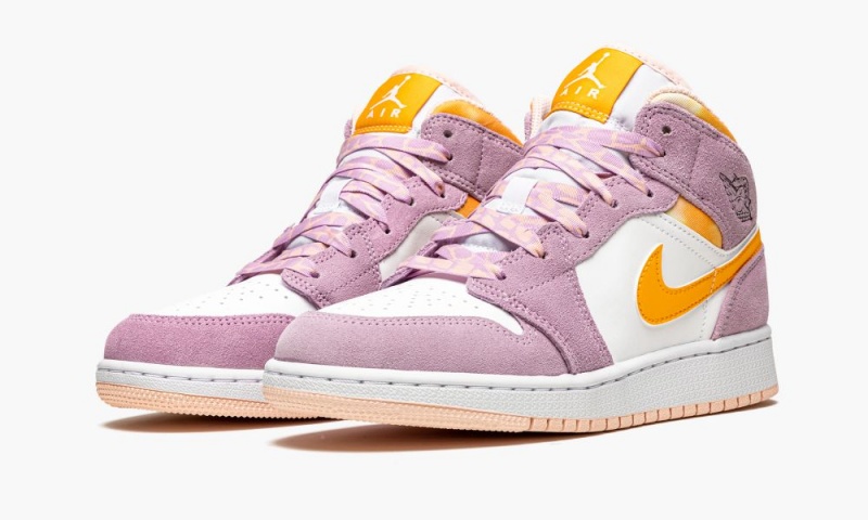 Nike Air Jordan 1 Mid SE GS 'Arctic Pink' Lasten Kengät Pinkki Kultaiset | 042SJAXEK