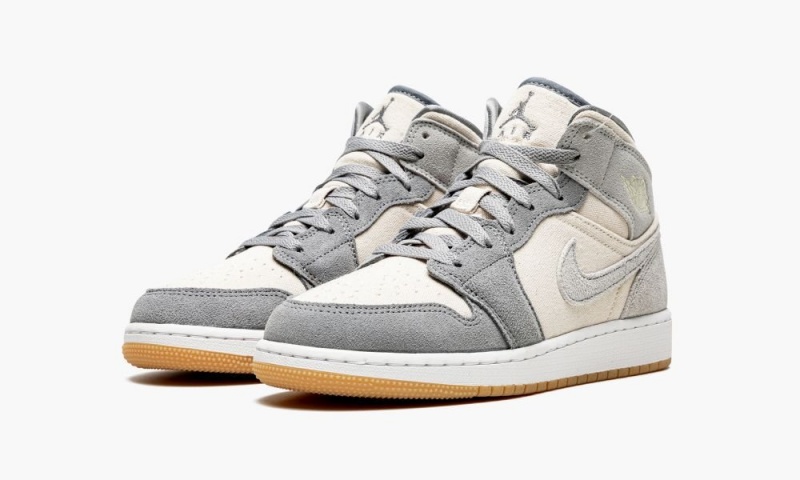 Nike Air Jordan 1 Mid SE GS 'Coconut Milk / Particle Grey' Lasten Kengät Harmaat | 316JQBMYW