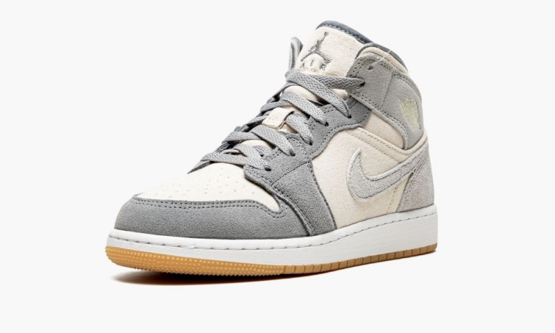 Nike Air Jordan 1 Mid SE GS 'Coconut Milk / Particle Grey' Lasten Kengät Harmaat | 316JQBMYW