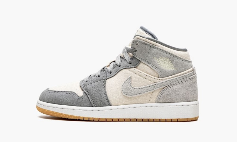 Nike Air Jordan 1 Mid SE GS \'Coconut Milk / Particle Grey\' Lasten Kengät Harmaat | 316JQBMYW