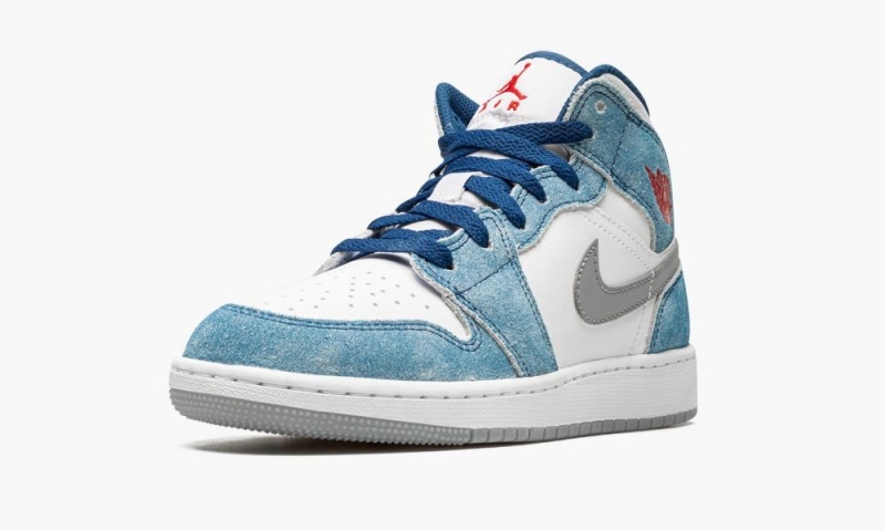 Nike Air Jordan 1 Mid SE GS 'French Blue' Lasten Kengät Sininen Punainen Valkoinen | 359FUXSCD
