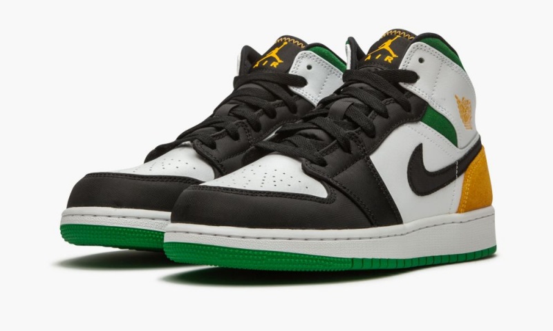 Nike Air Jordan 1 Mid SE (GS) 'Laser Orange / Lucky Green' Lasten Kengät Valkoinen Oranssi Mustat | 381MUITEV