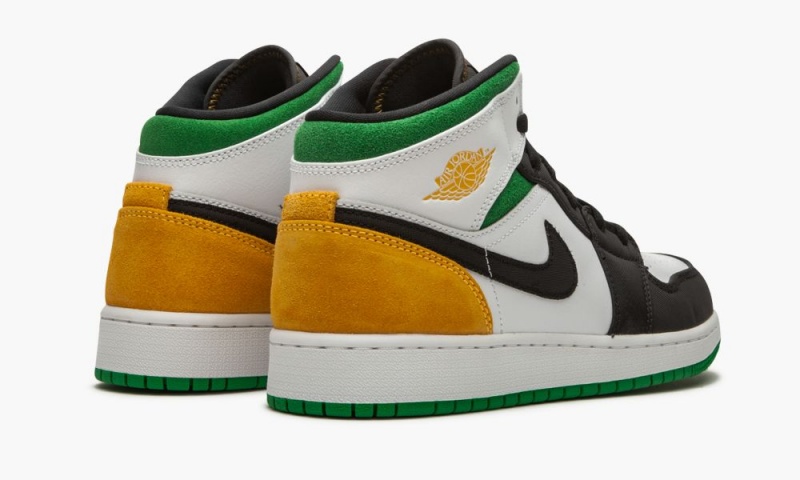 Nike Air Jordan 1 Mid SE (GS) 'Laser Orange / Lucky Green' Lasten Kengät Valkoinen Oranssi Mustat | 381MUITEV