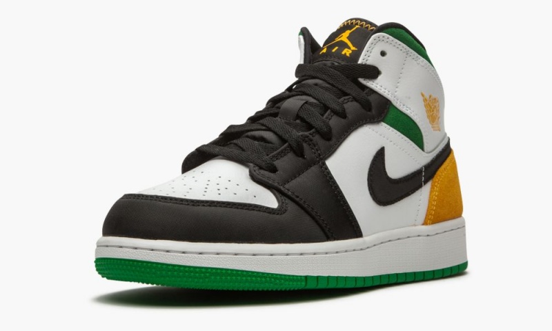 Nike Air Jordan 1 Mid SE (GS) 'Laser Orange / Lucky Green' Lasten Kengät Valkoinen Oranssi Mustat | 381MUITEV