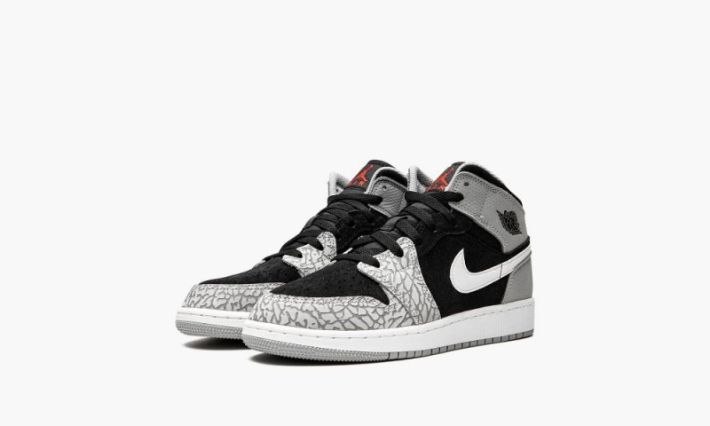 Nike Air Jordan 1 Mid SE GS Lasten Kengät Mustat Punainen Valkoinen | 714AJSXIP