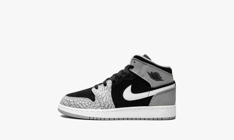 Nike Air Jordan 1 Mid SE GS Lasten Kengät Mustat Punainen Valkoinen | 714AJSXIP