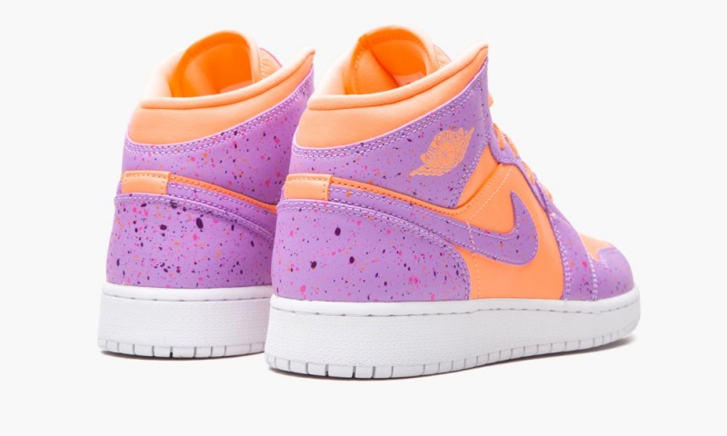 Nike Air Jordan 1 Mid SE (GS) 'Orange Pulse / Atomic Violet' Lasten Kengät Oranssi Violetit | 740IENRMO