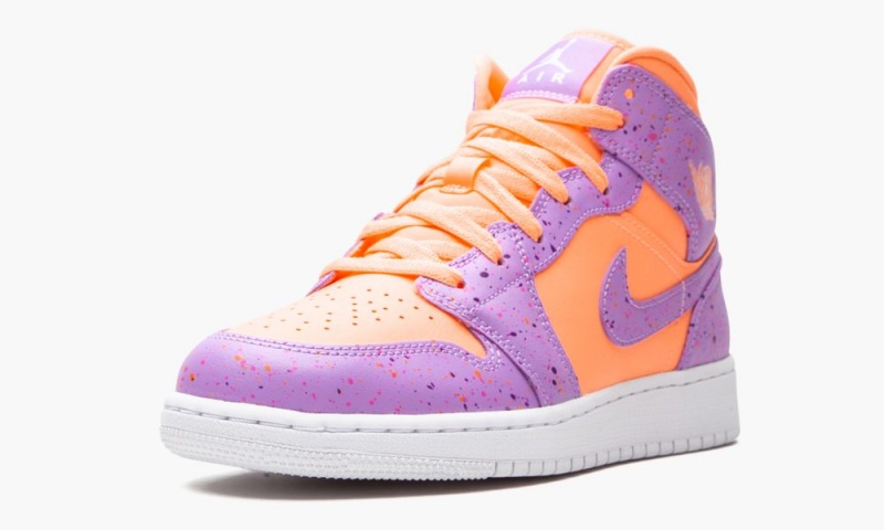 Nike Air Jordan 1 Mid SE (GS) 'Orange Pulse / Atomic Violet' Lasten Kengät Oranssi Violetit | 740IENRMO