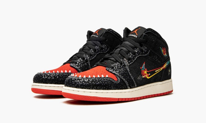 Nike Air Jordan 1 Mid SE GS 'Siempre Familia' Lasten Kengät Mustat Punainen | 125TKHCBD