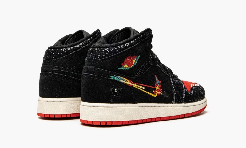 Nike Air Jordan 1 Mid SE GS 'Siempre Familia' Lasten Kengät Mustat Punainen | 125TKHCBD