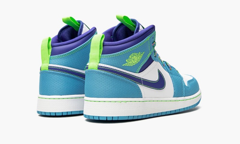 Nike Air Jordan 1 Mid SE GS 'Sprite Blue' Lasten Kengät Valkoinen Sininen | 390VUOBWK