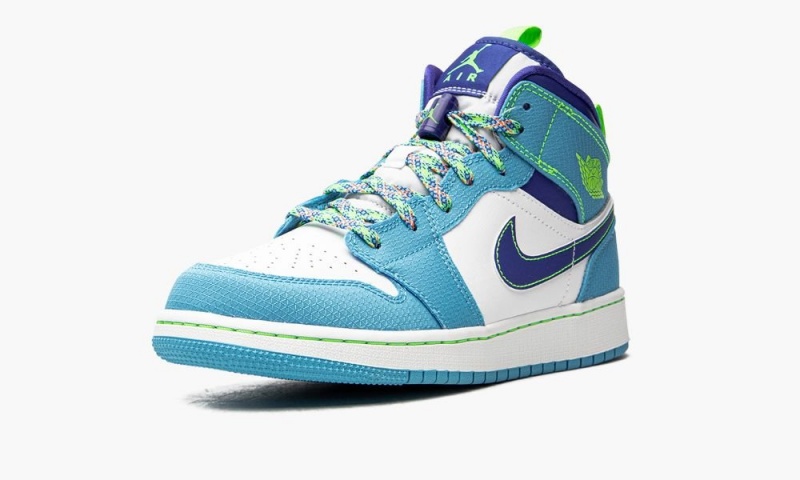 Nike Air Jordan 1 Mid SE GS 'Sprite Blue' Lasten Kengät Valkoinen Sininen | 390VUOBWK