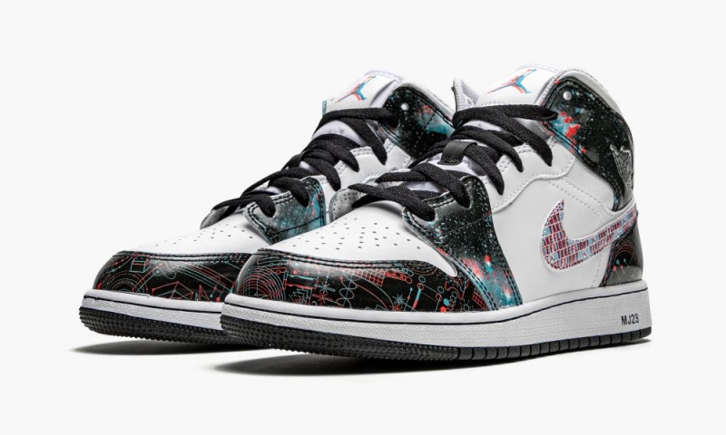 Nike Air Jordan 1 Mid SE GS 'Take Flight' Lasten Kengät Valkoinen Vaaleanpunainen Sininen | 483LUZNPD