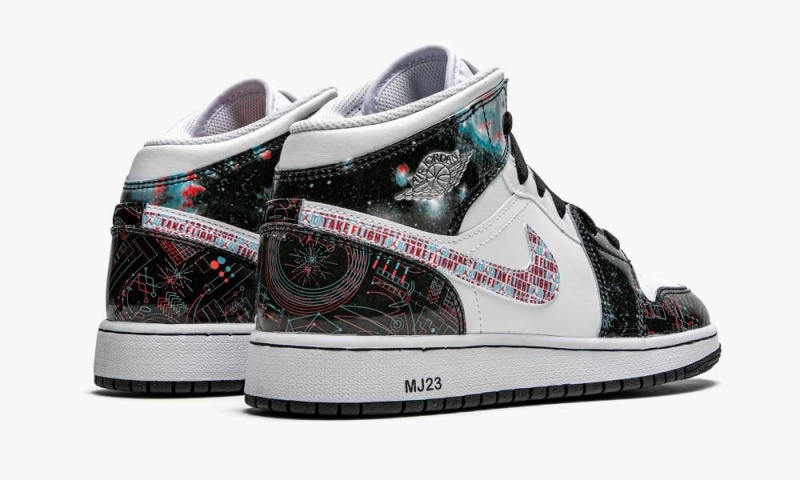 Nike Air Jordan 1 Mid SE GS 'Take Flight' Lasten Kengät Valkoinen Vaaleanpunainen Sininen | 483LUZNPD