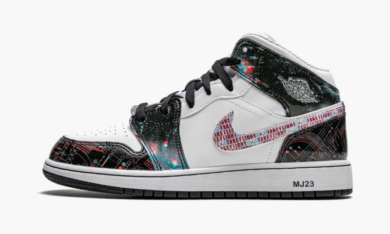 Nike Air Jordan 1 Mid SE GS \'Take Flight\' Lasten Kengät Valkoinen Vaaleanpunainen Sininen | 483LUZNPD