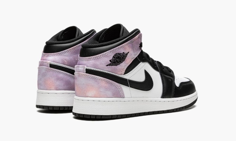 Nike Air Jordan 1 Mid SE GS 'Tie Dye' Lasten Kengät Mustat Koralli Valkoinen | 014VTXNSU