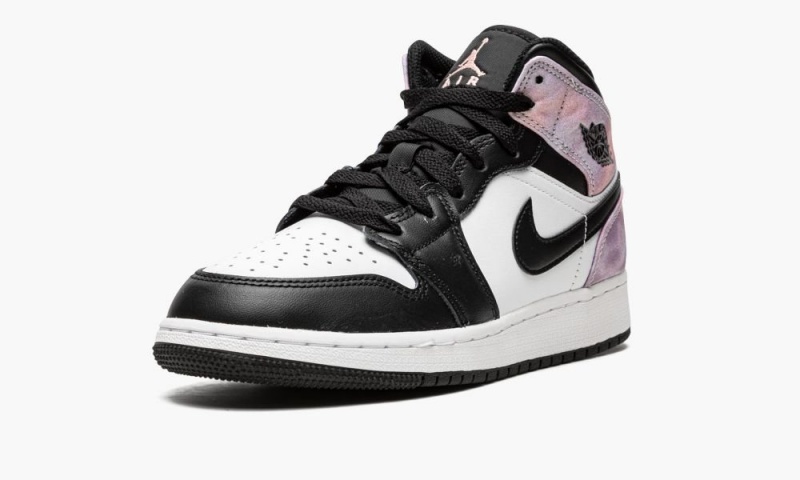 Nike Air Jordan 1 Mid SE GS 'Tie Dye' Lasten Kengät Mustat Koralli Valkoinen | 014VTXNSU