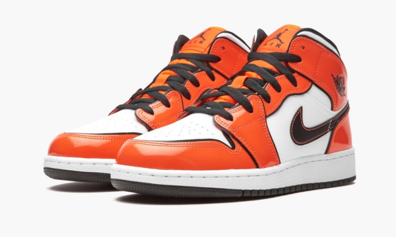 Nike Air Jordan 1 Mid SE GS 'Turf Orange' Lasten Kengät Oranssi Mustat Valkoinen | 132AUNMWF