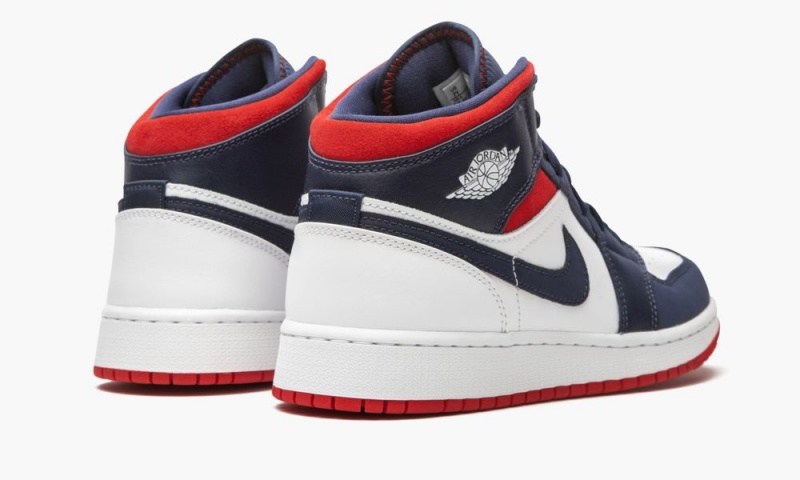 Nike Air Jordan 1 Mid SE GS 'USA' Lasten Kengät Laivastonsininen Valkoinen Punainen | 907OBUZHN