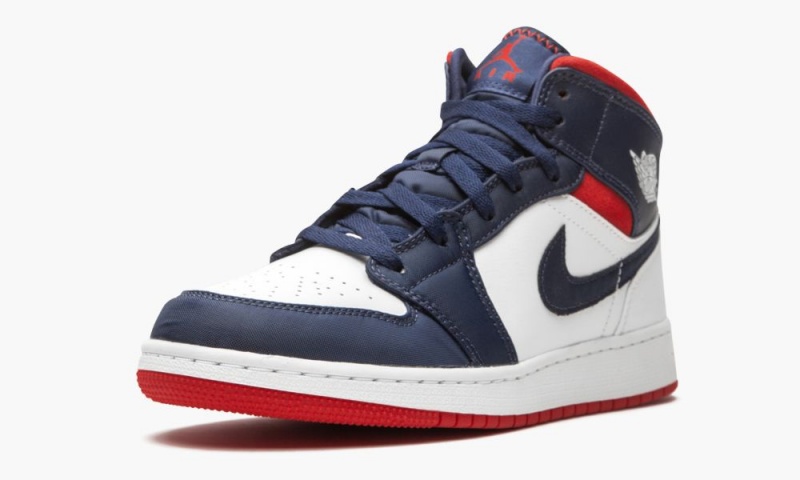 Nike Air Jordan 1 Mid SE GS 'USA' Lasten Kengät Laivastonsininen Valkoinen Punainen | 907OBUZHN
