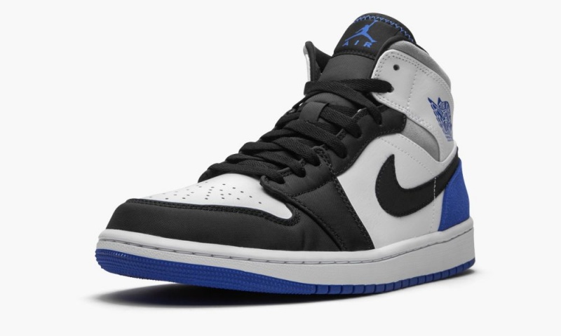 Nike Air Jordan 1 Mid SE 'Game Royal Black Varvas' Miesten Kengät Valkoinen Kuninkaallinen Sininen Mustat | 835ZRWJMK