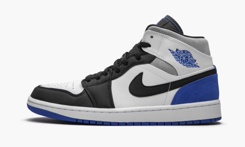 Nike Air Jordan 1 Mid SE \'Game Royal Black Varvas\' Miesten Kengät Valkoinen Kuninkaallinen Sininen Mustat | 835ZRWJMK