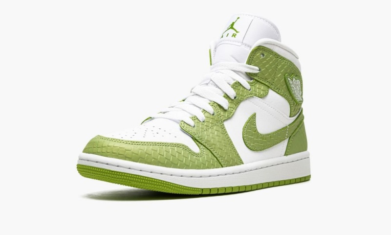 Nike Air Jordan 1 Mid SE 'Green Python' Naisten Kengät Valkoinen Vihreä Valkoinen | 852RIBEGT