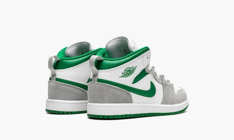 Nike Air Jordan 1 Mid SE PS 'Grey / Green' Lasten Kengät Valkoinen Syvä Vihreä | 462MVIJFD