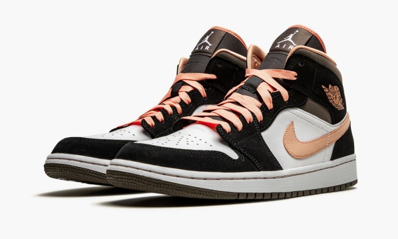 Nike Air Jordan 1 Mid SE 'Peach Mocha' Naisten Kengät Valkoinen Aprikoosi Mustat | 156NEZVJY