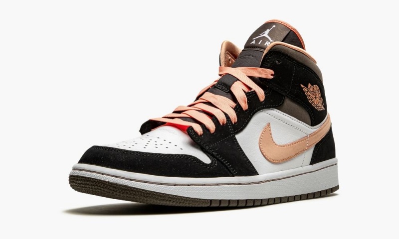 Nike Air Jordan 1 Mid SE 'Peach Mocha' Naisten Kengät Valkoinen Aprikoosi Mustat | 156NEZVJY