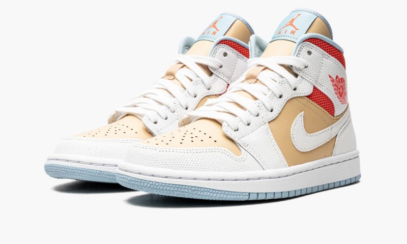 Nike Air Jordan 1 Mid SE 'Sesame' Naisten Kengät Valkoinen Punainen | 659CJZXBT