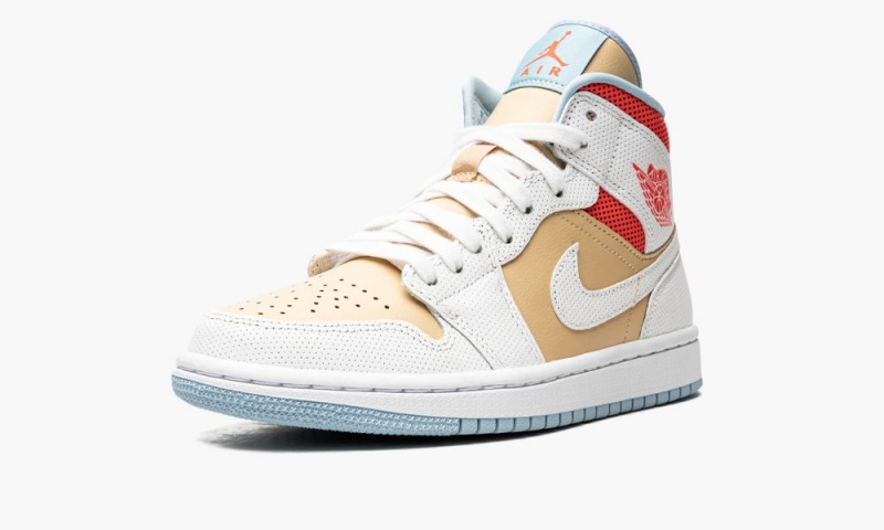 Nike Air Jordan 1 Mid SE 'Sesame' Naisten Kengät Valkoinen Punainen | 659CJZXBT