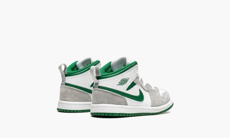 Nike Air Jordan 1 Mid SE TD 'Grey / Pine Green' Lasten Kengät Valkoinen Syvä Vihreä Harmaat | 179HNMOJZ