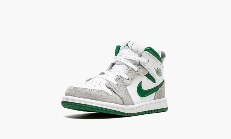 Nike Air Jordan 1 Mid SE TD 'Grey / Pine Green' Lasten Kengät Valkoinen Syvä Vihreä Harmaat | 179HNMOJZ