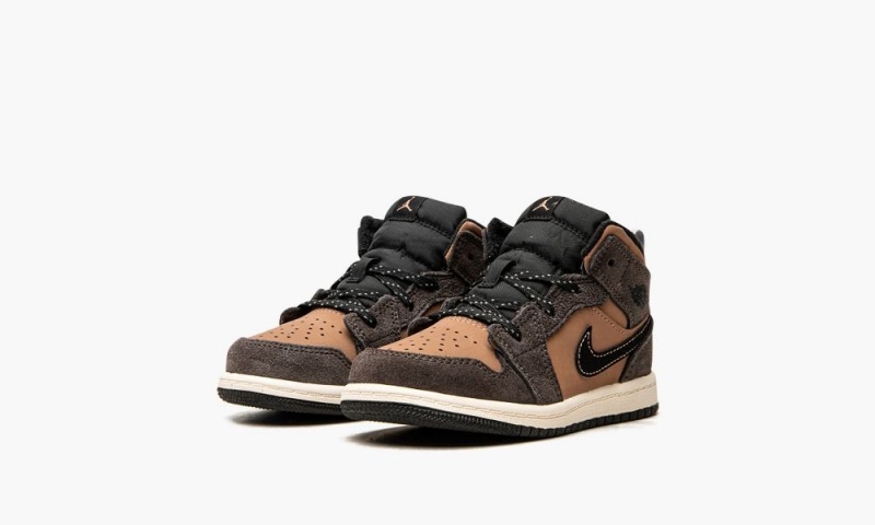 Nike Air Jordan 1 Mid SE (TD) Lasten Kengät Tummansuklaa Punainen | 243UKZGWY