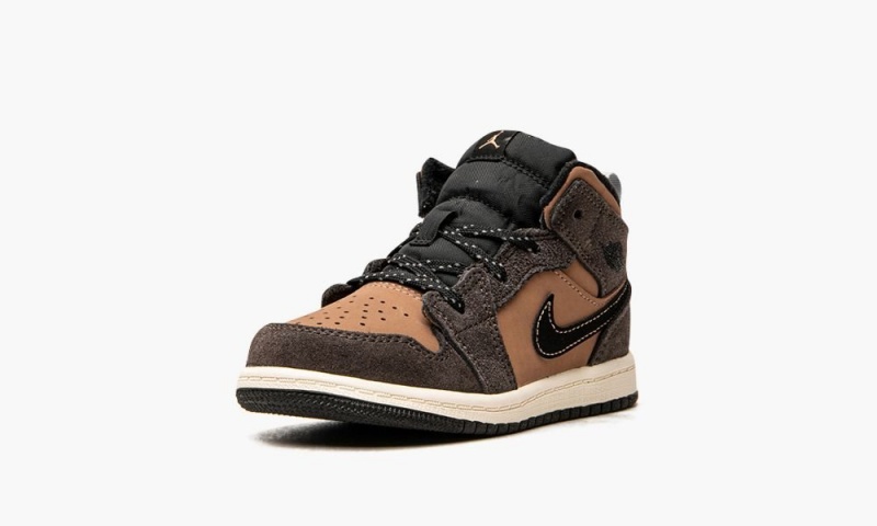 Nike Air Jordan 1 Mid SE (TD) Lasten Kengät Tummansuklaa Punainen | 243UKZGWY
