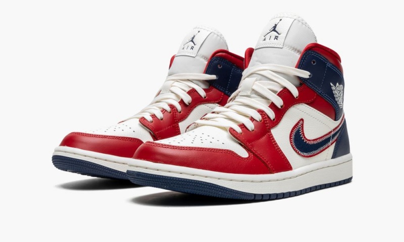 Nike Air Jordan 1 Mid SE 'USA' Naisten Kengät Punainen Laivastonsininen | 039GLMIXV