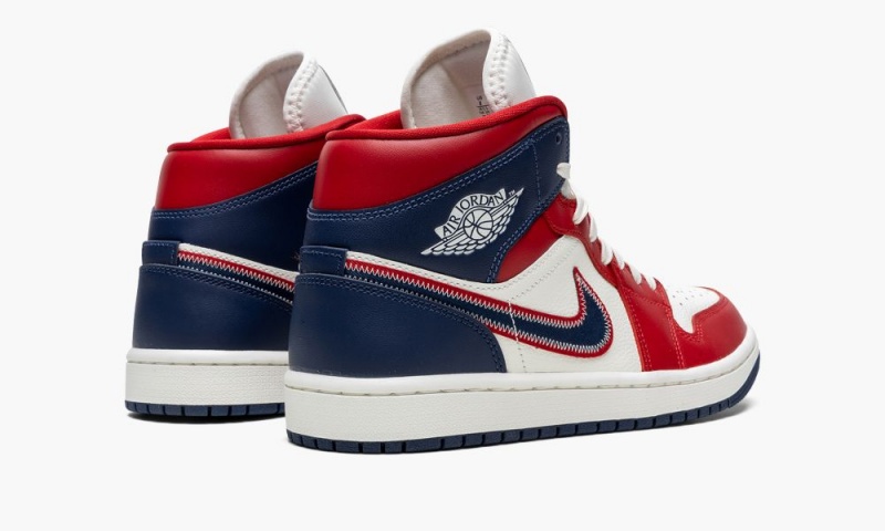 Nike Air Jordan 1 Mid SE 'USA' Naisten Kengät Punainen Laivastonsininen | 039GLMIXV